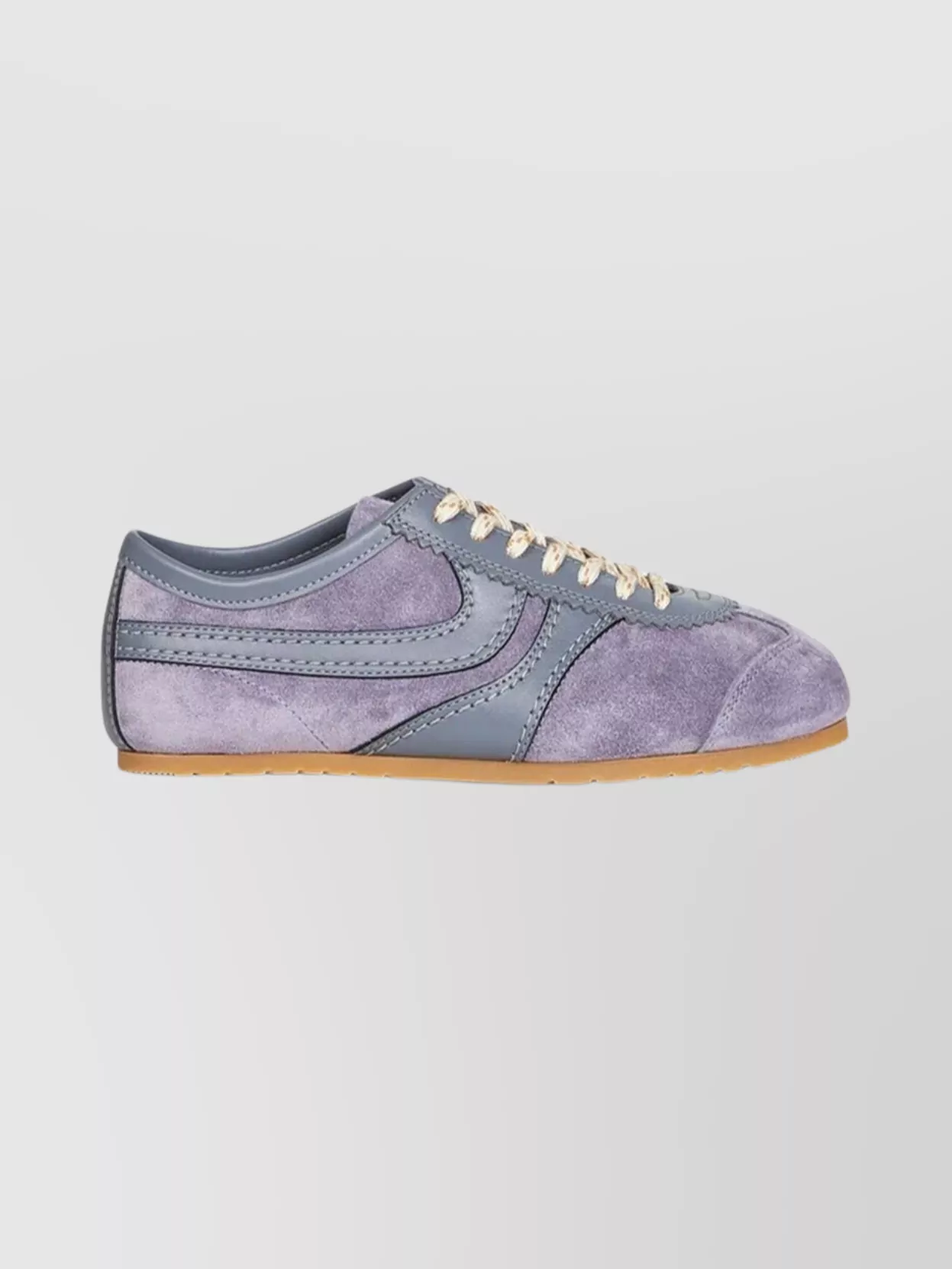 Dries Van Noten Low-profile Sneakers With Suede And Leather Accents In Purple