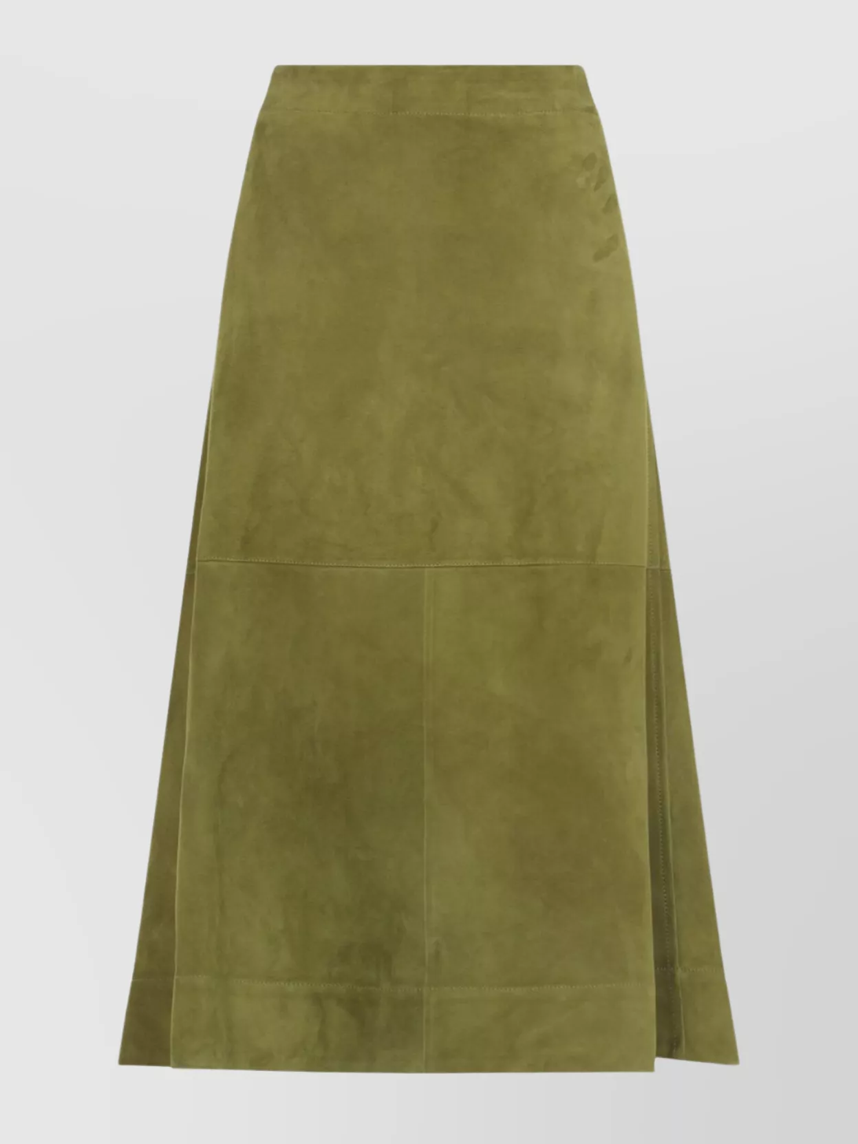 Bottega Veneta A-Line Suede Leather Skirt With Panel Detailing