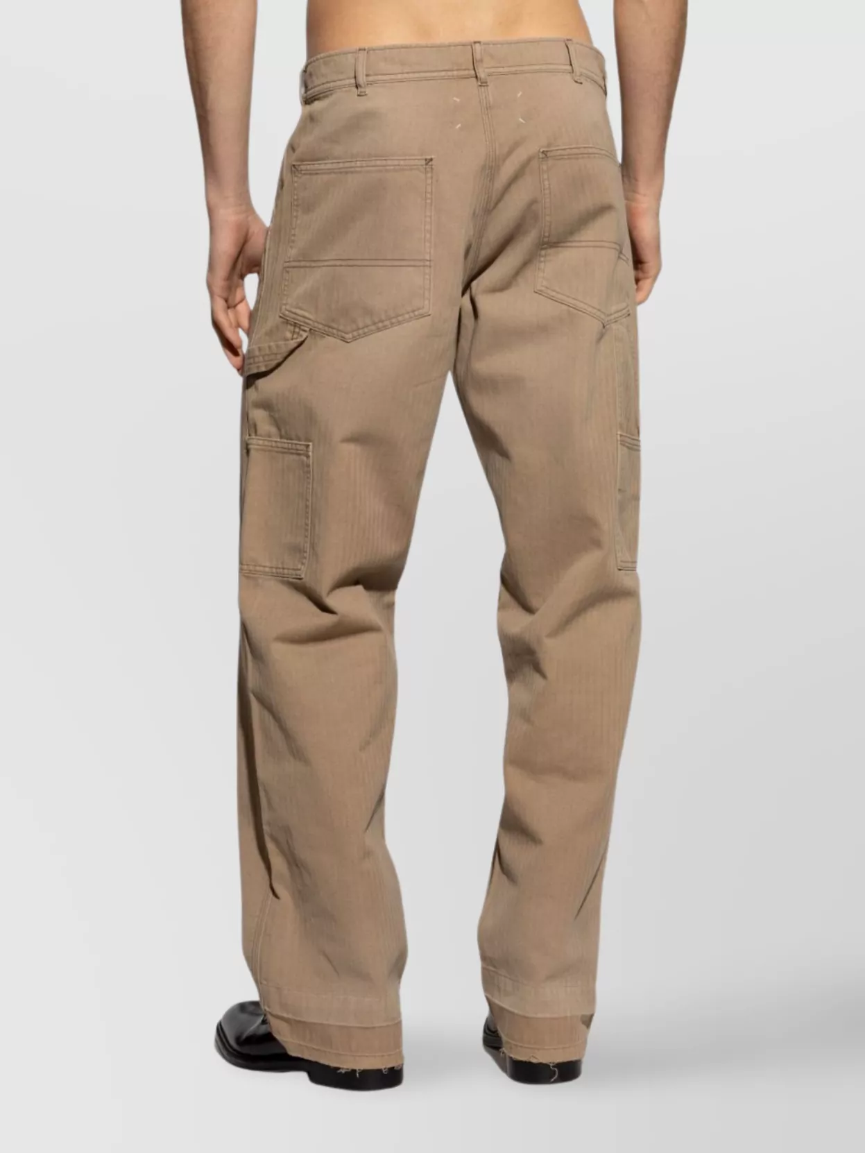 Maison Margiela Herringbone Pattern Straight Leg Trousers