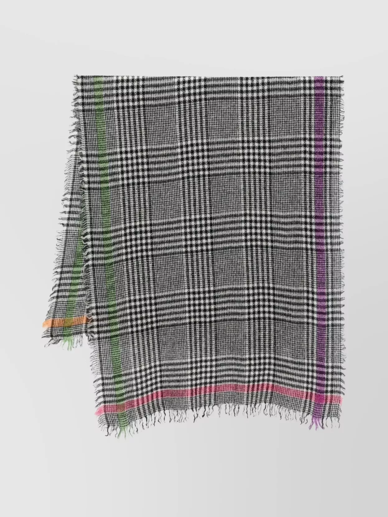 Faliero Sarti Multicolor Plaid Wool Cashmere Scarf
