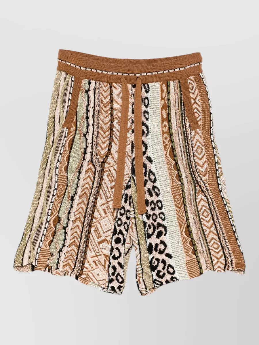 Laneus cotton blend printed bermuda shorts