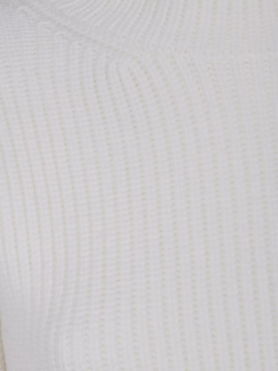 Totême Wool Ribbed High-Neck Slit-Sleeve Sweater