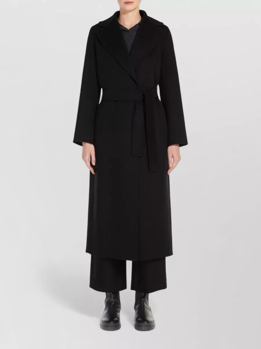 S Max Mara Wool Belted Fitted Coat