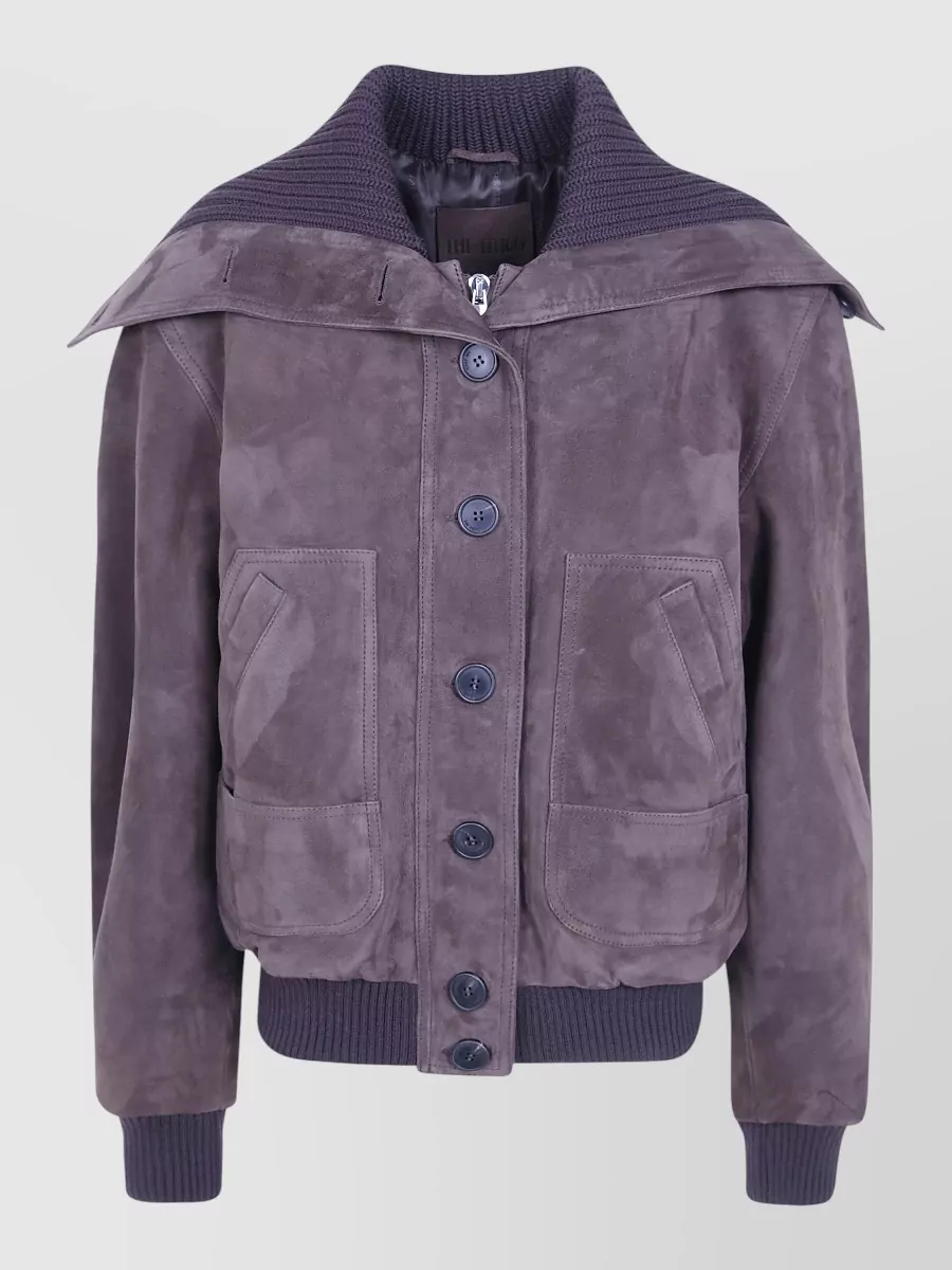 The Attico leather bomber jacket