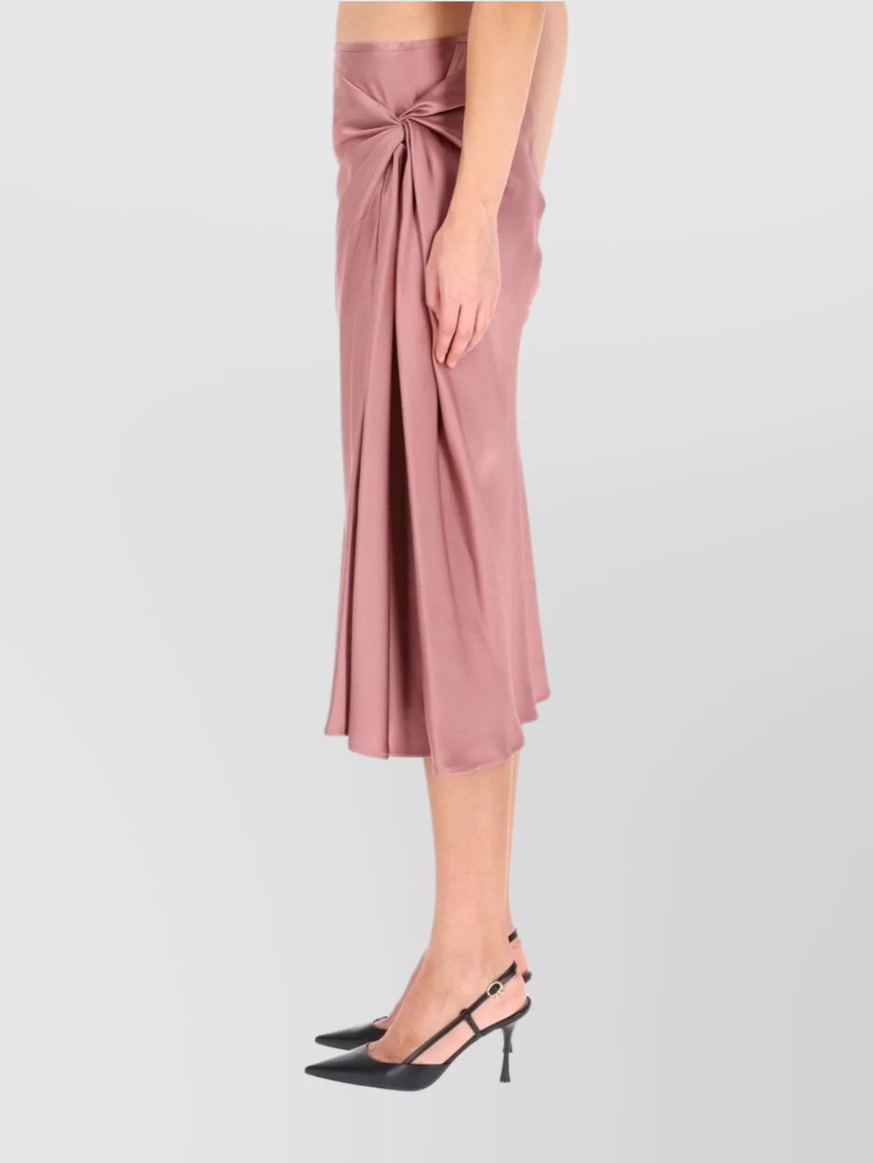 Dries Van Noten Midi Skirt With Draped Design And Pleats In Pink