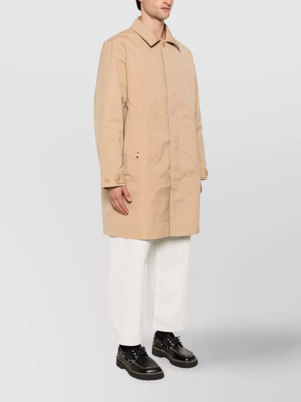 TOMMY HILFIGER LONG LENGTH RAINCOAT WITH TWO SIDE POCKETS