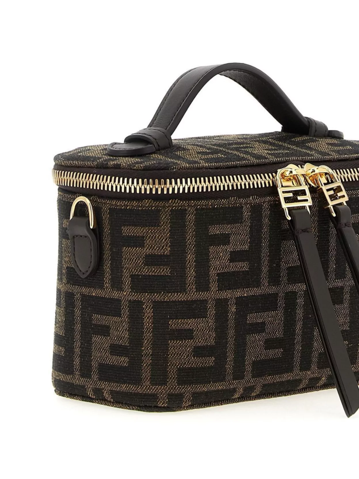 Fendi Vanity Handbag With Chain Strap And Top Handle