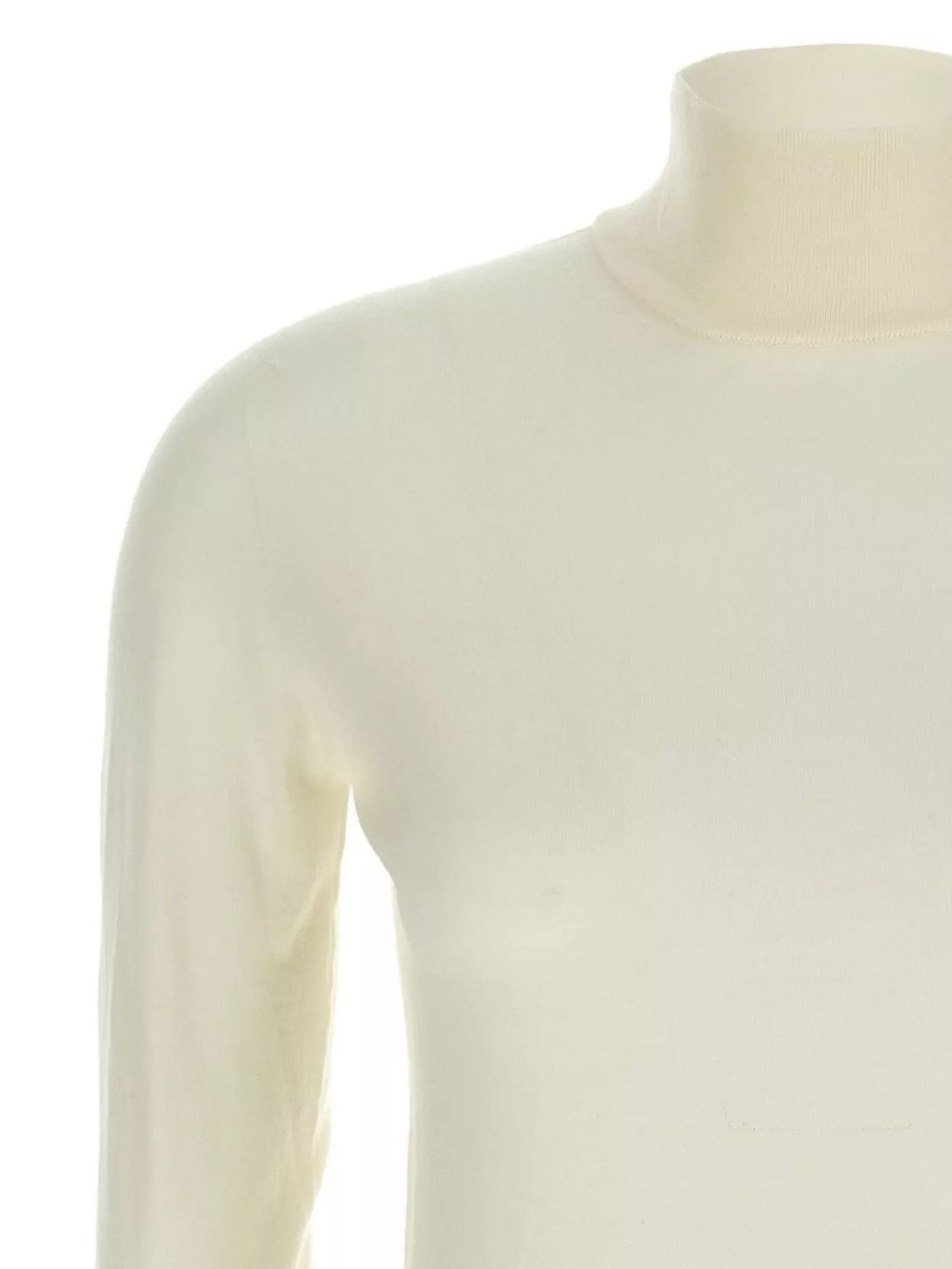 Max Mara Turtleneck Sweater 3/4 Sleeves In Neutrals
