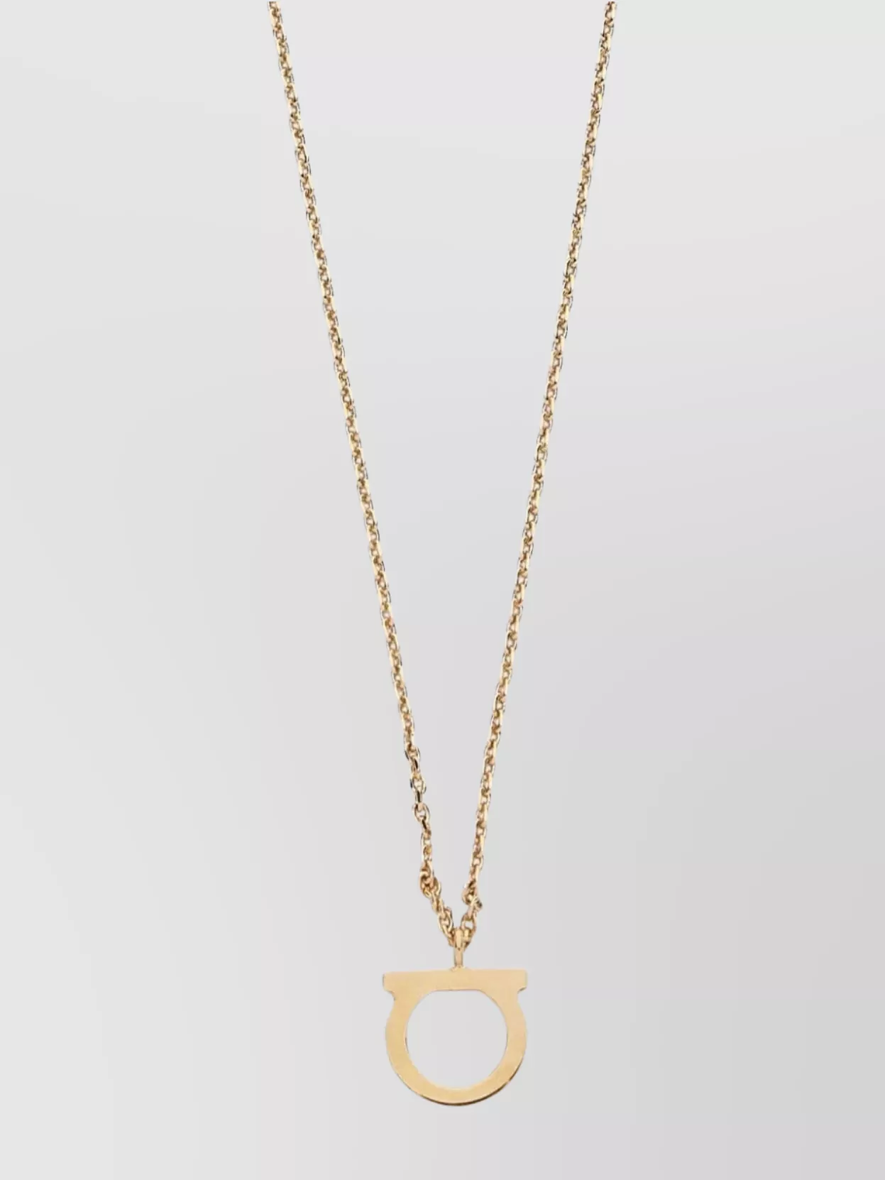 Ferragamo Chain Link Pendant Necklace With Large Gancini