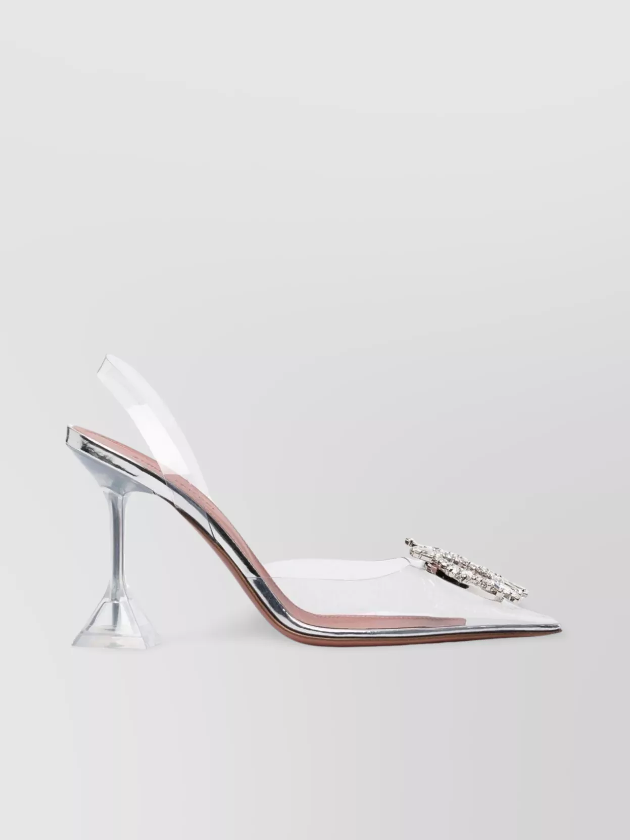 Amina Muaddi Crystal Embellished Pvc Slingback Pumps