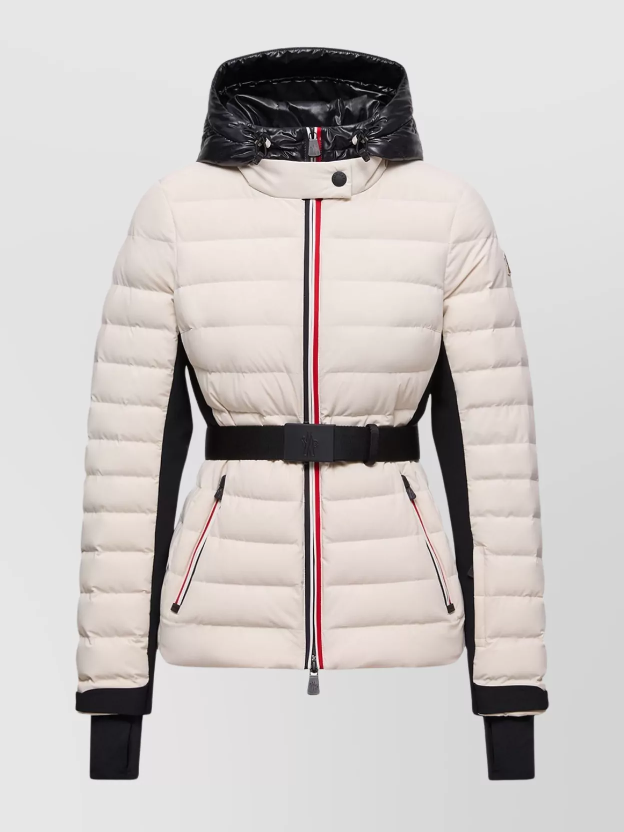 Moncler Bruche Hooded Down Ski Jacket In Neutral