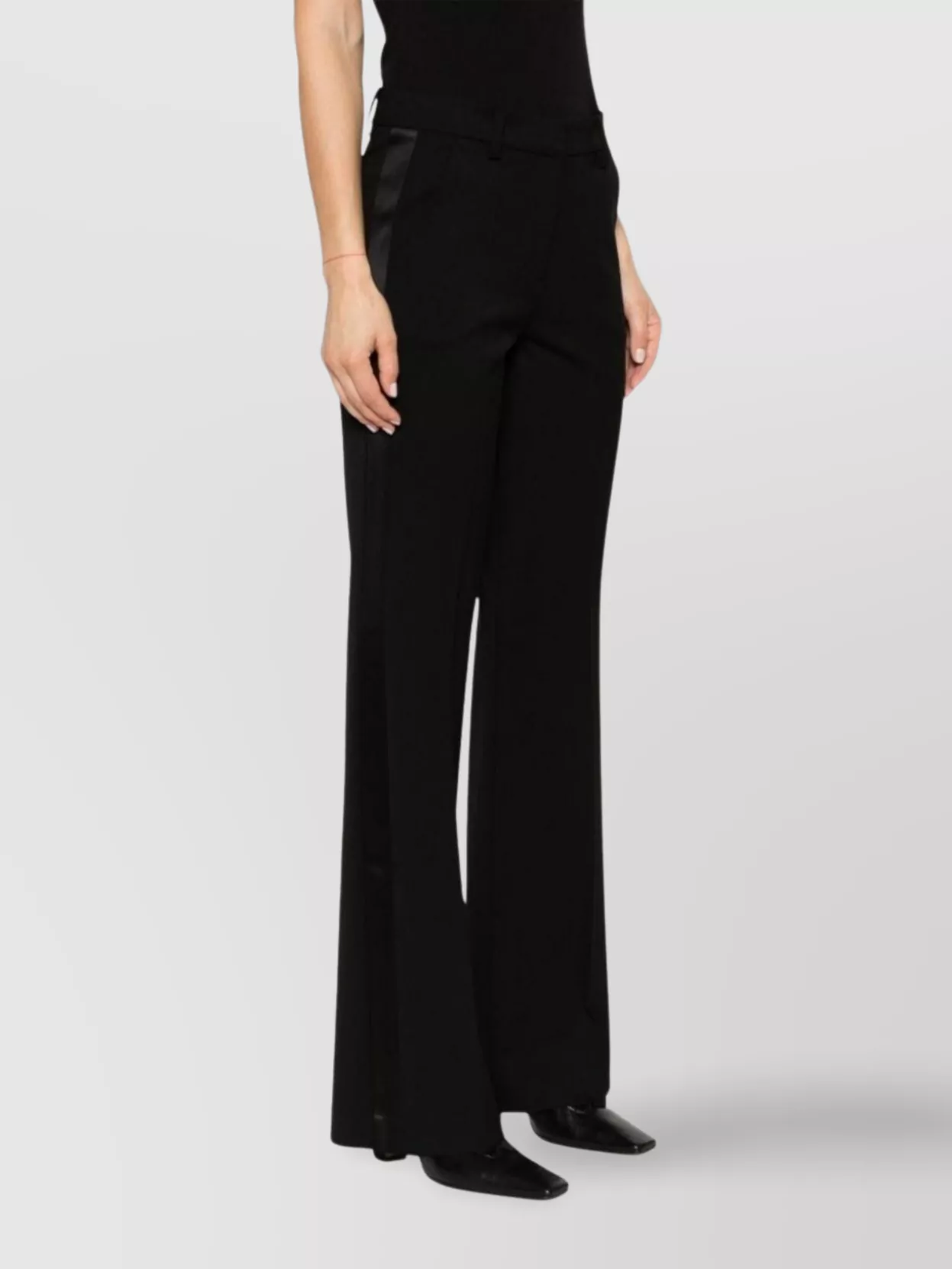 P.a.r.o.s.h Blue Pants With Wide Leg And Elastic Rear Waist In Tech Fabric Woman