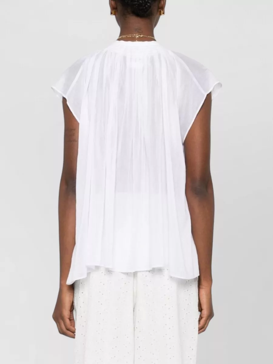 Forte Forte Cotton Silk Gathered Cap Sleeve Blouse