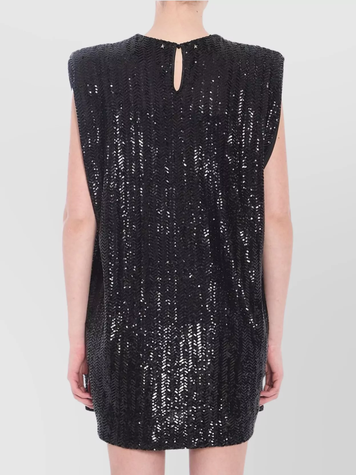 Golden Goose Sequined Mini Dress With Star Detail In Black