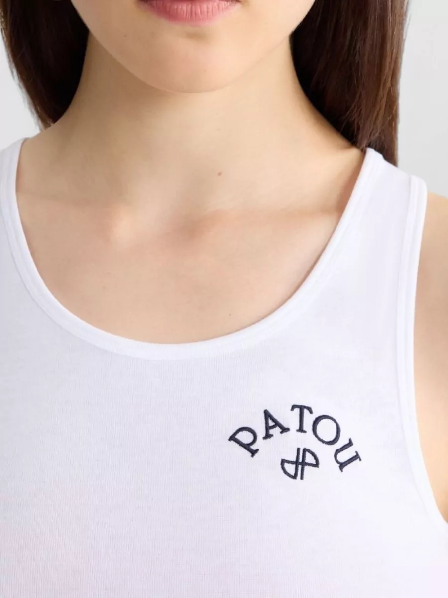 Patou Silk Nylon Top Scoop Neck Sleeveless