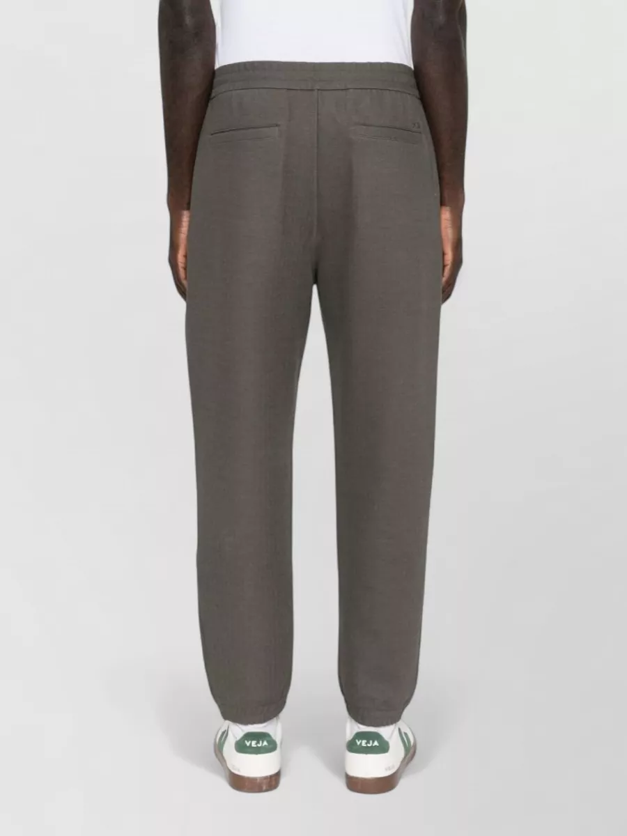 Emporio Armani Tapered Leg Textured Sweatpants Side Back Pockets