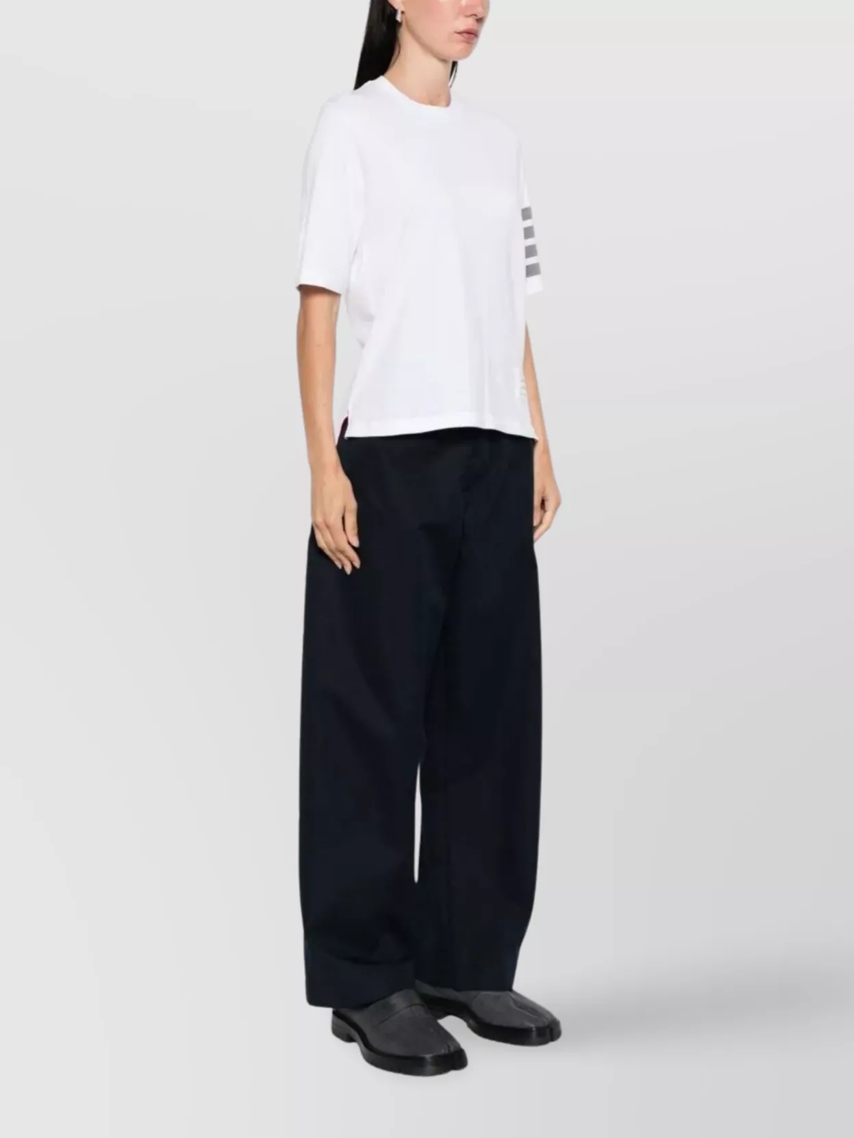 Thom Browne Cotton Stripe-Detail Short-Sleeve T-Shirt