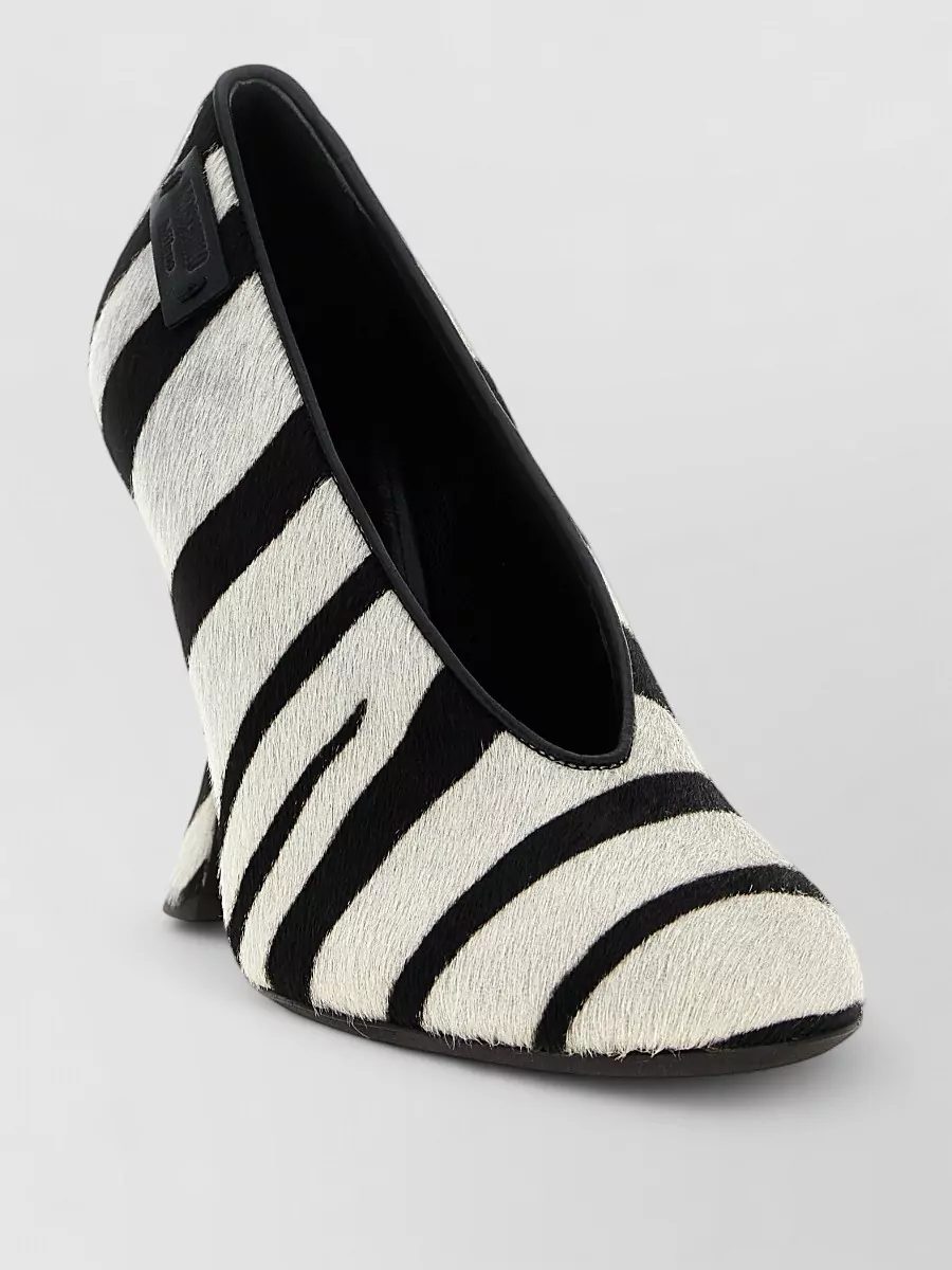 Moschino leather zebra print pumps