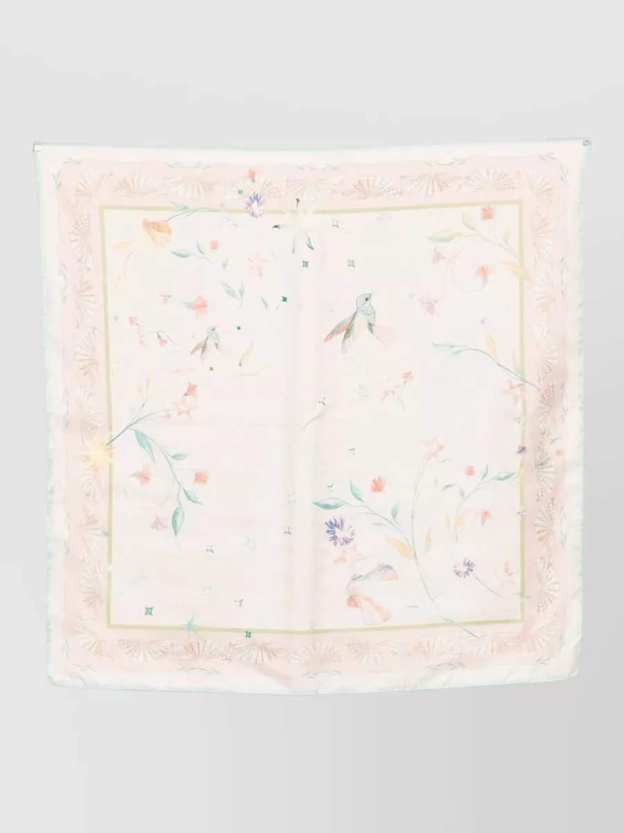 Forte Forte Silk Square Scarf Floral Pattern