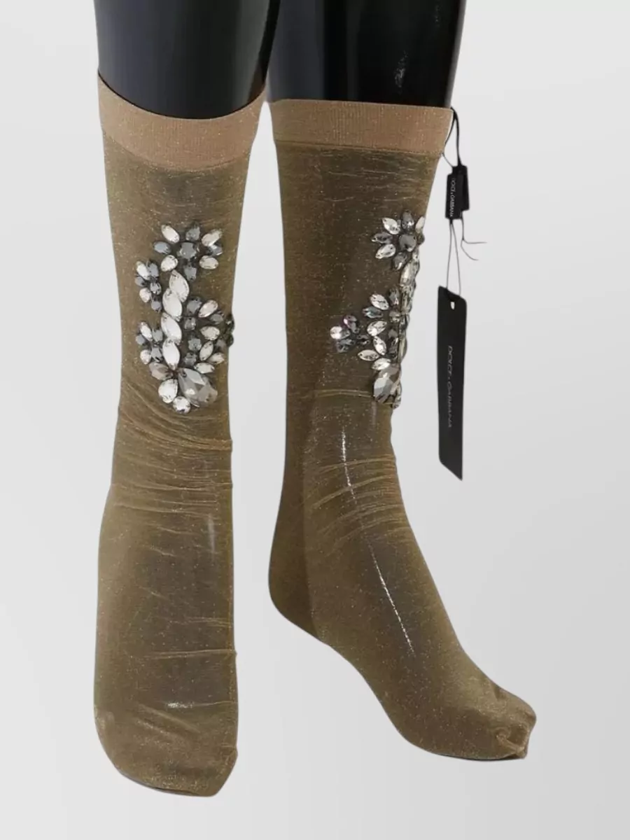 Dolce&Gabbana Metallic Crystal-Embellished Socks