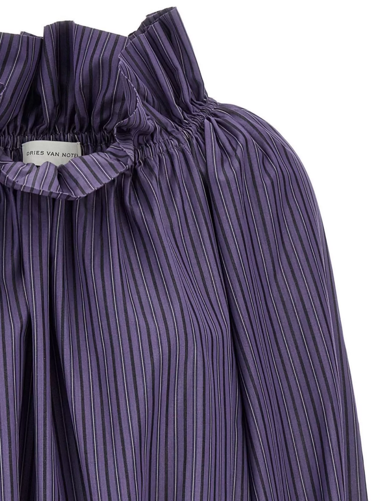 Dries Van Noten Frilled Top With Elasticated Hem And Long Sleeves