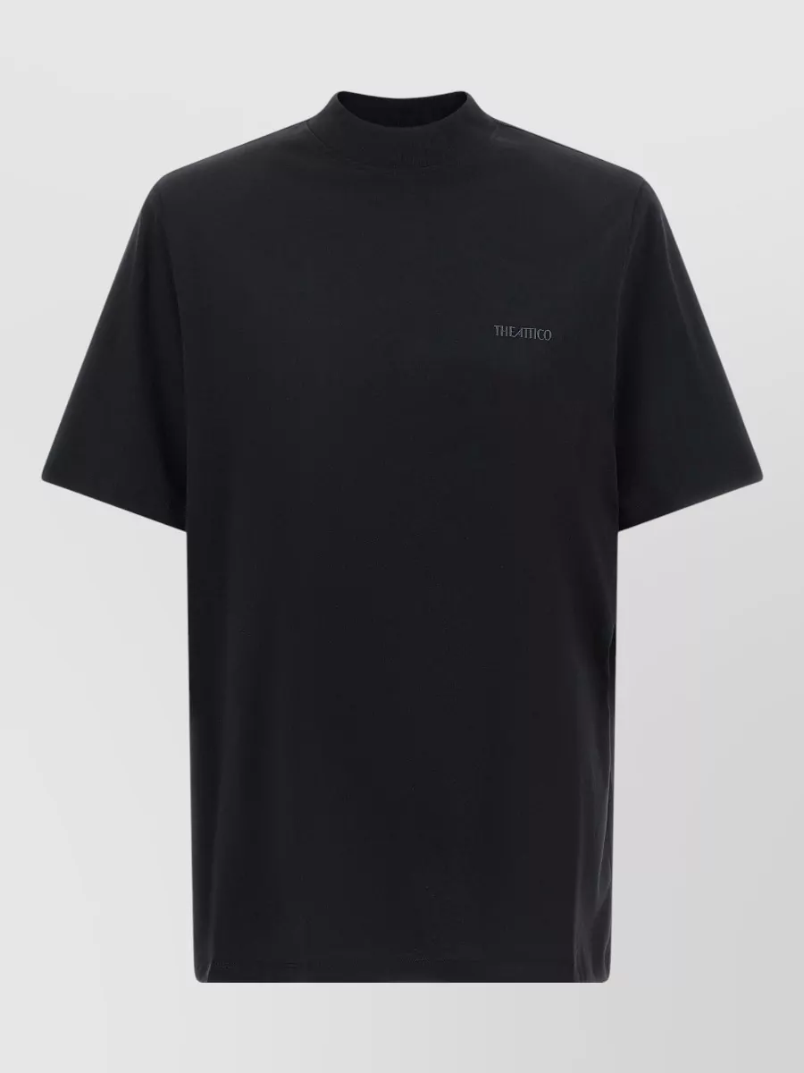 The Attico cotton mock-neck short-sleeve top