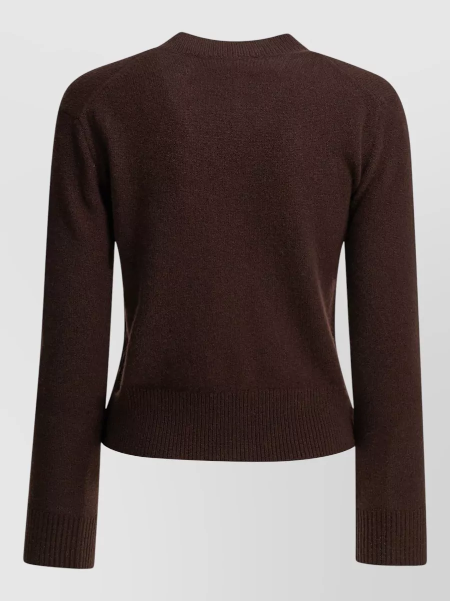 Maison Kitsuné Wool Ribbed Fitted Cardigan