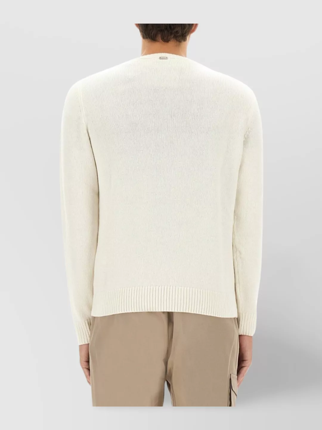 Herno Textured Knit Cashmere Sweater With Diamond Pattern