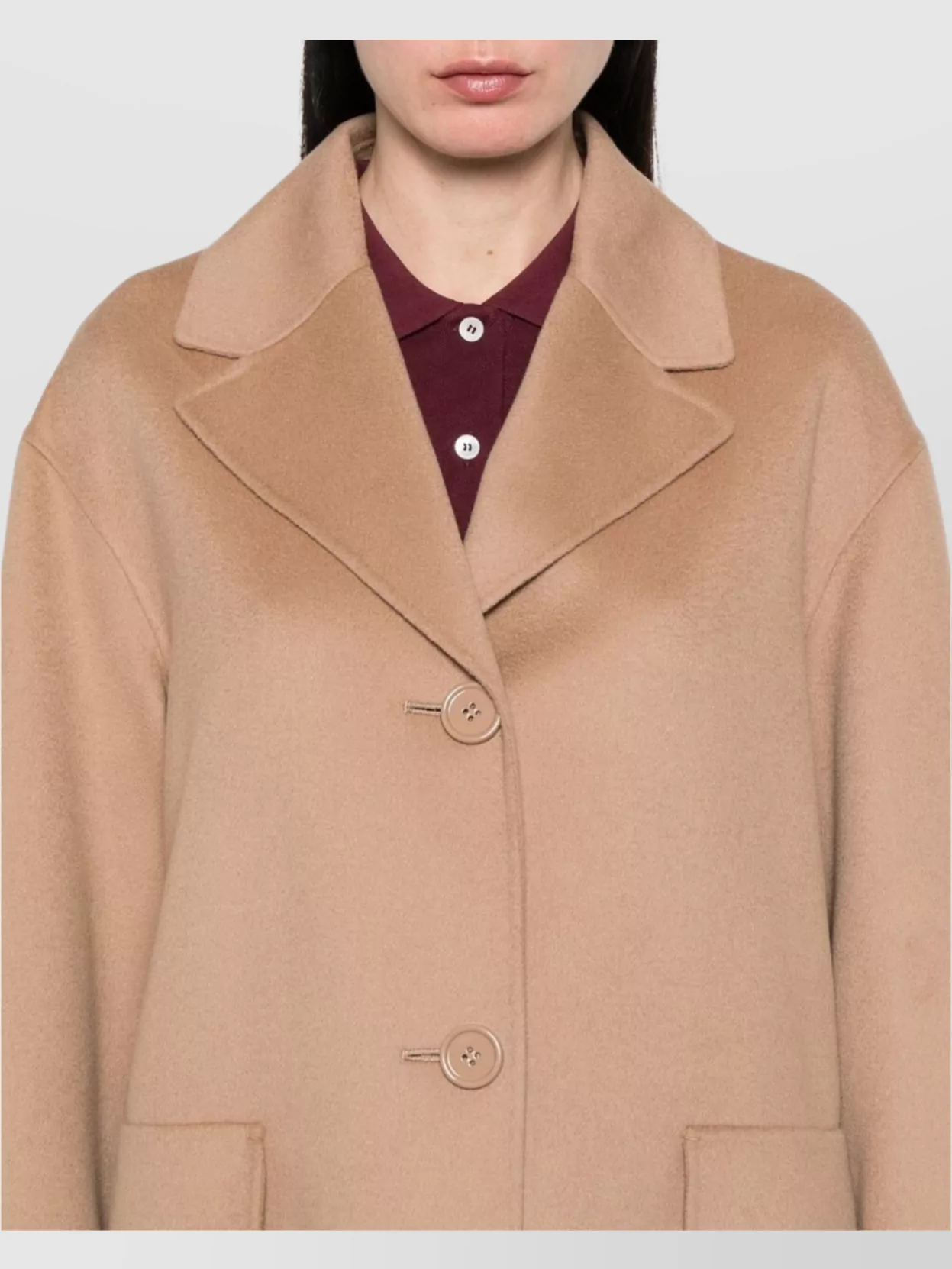 's Max Mara Wool Coat With Notched Lapels And Pockets