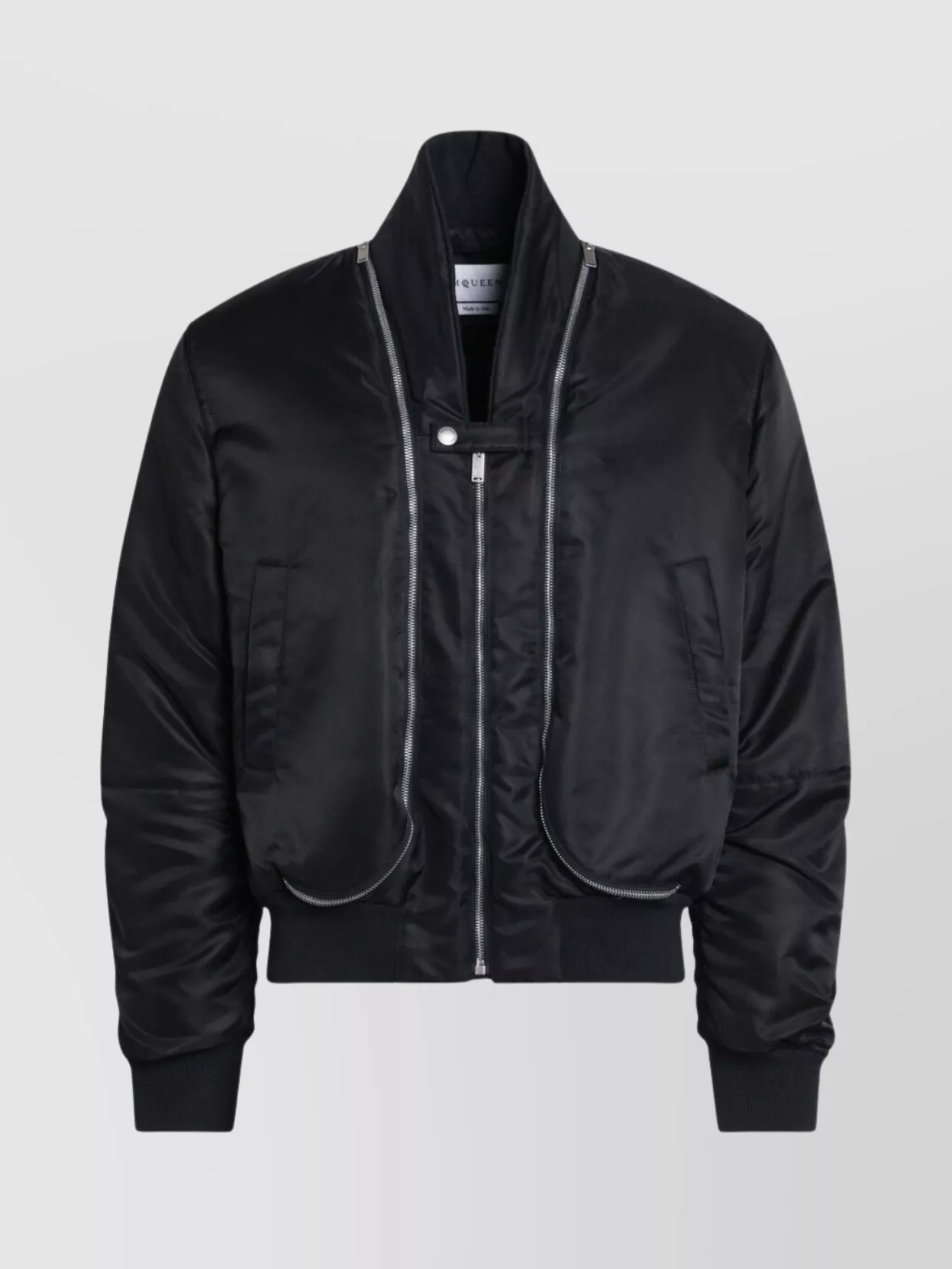Alexander Mcqueen Alexander Mc Queen Black Nylon Zip Bomber In Black