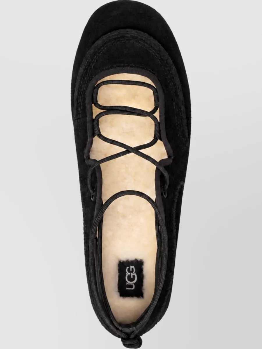 Ugg Leather Lace-Up Ballet Sneakers