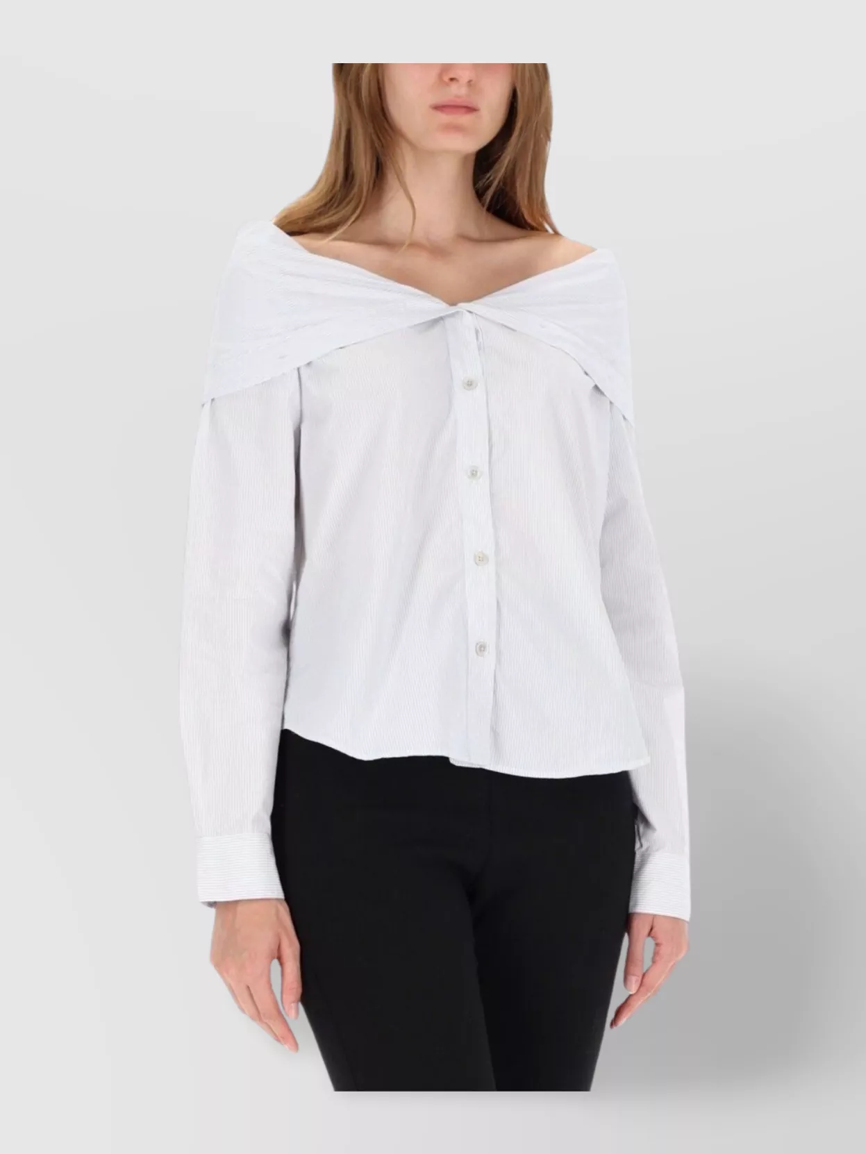 Our Legacy Off-The-Shoulder Striped Long Sleeve Top