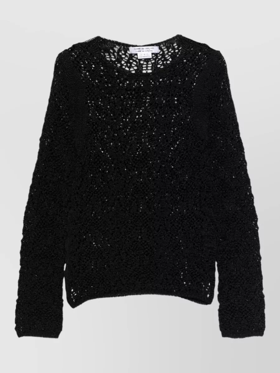 Comme Comme Sheer Crewneck Sweater Long Sleeves Textured