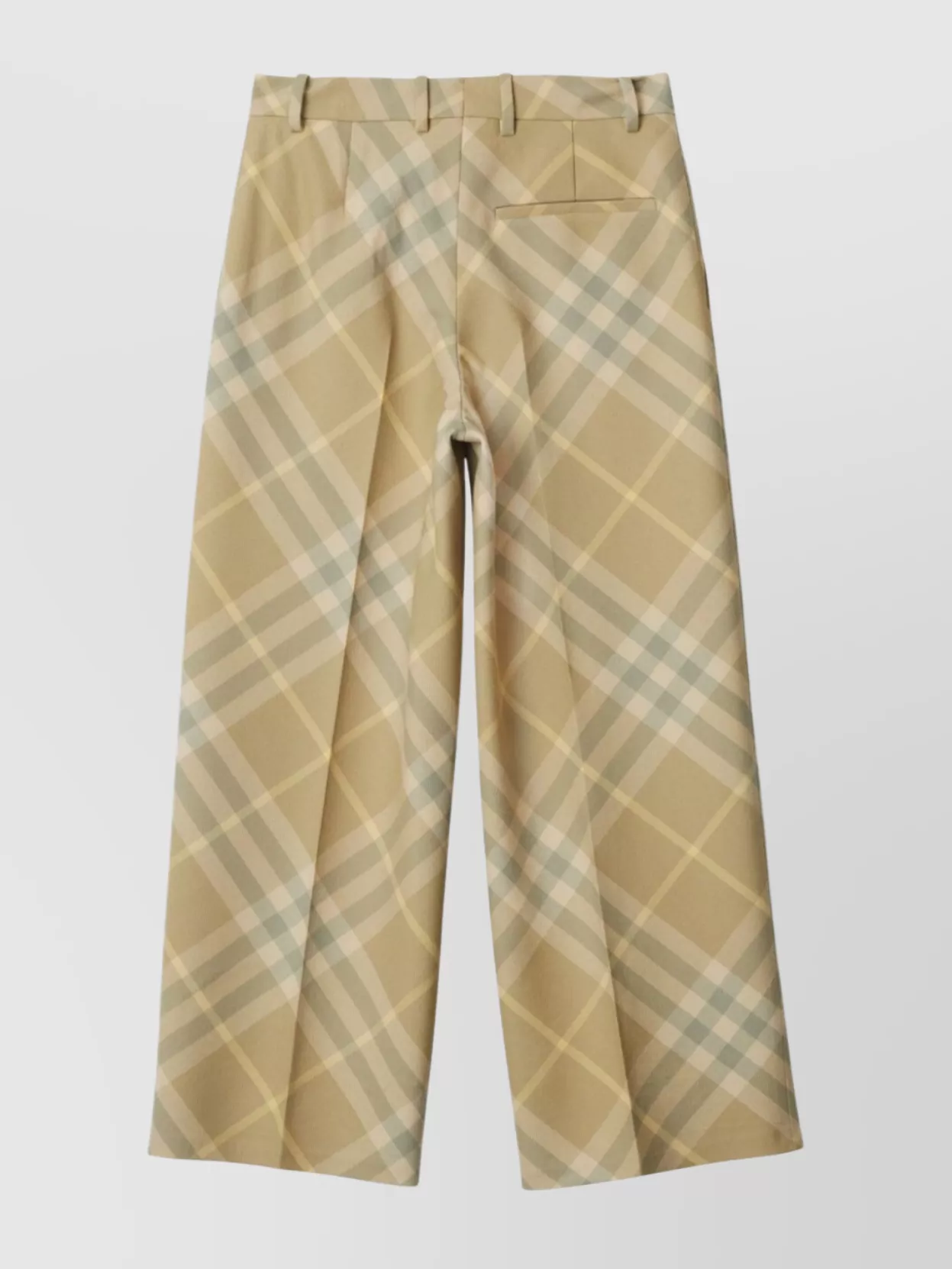 Burberry Check Print Tailored Wool Trousers