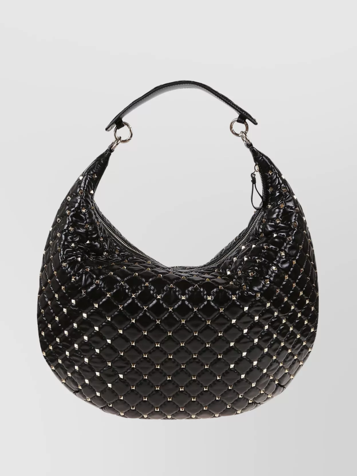 Shop Valentino Quilted Diamond Studs Shoulder Bag In Black