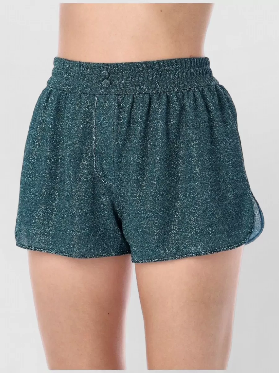 Oséree Lumiere Shorts Glitter Finish Side Slits