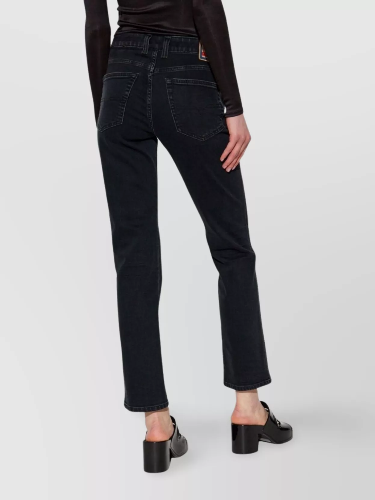 Diesel Straight Trousers With Belt Loops And Contrast Stitching In Black
