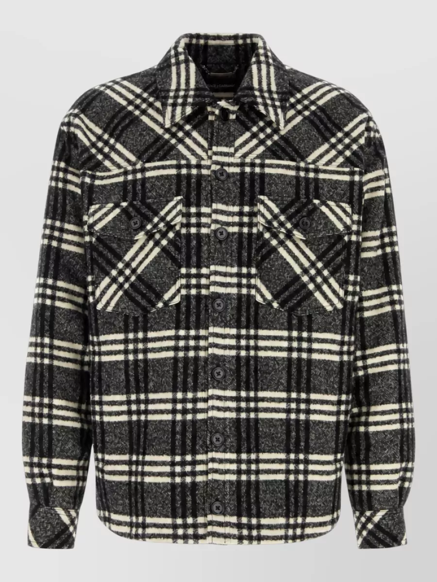 Dolce&Gabbana embroidered wool blend shirt jacket