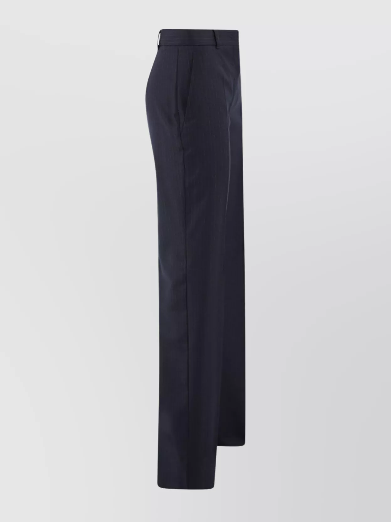 S Max Mara Wool Stretch Pinstripe Trousers With Straight Leg