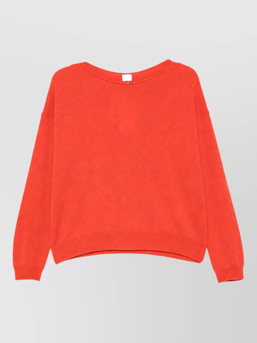 Ct Plage Cashmere Knitted Boat Neck Long Sleeve Sweater