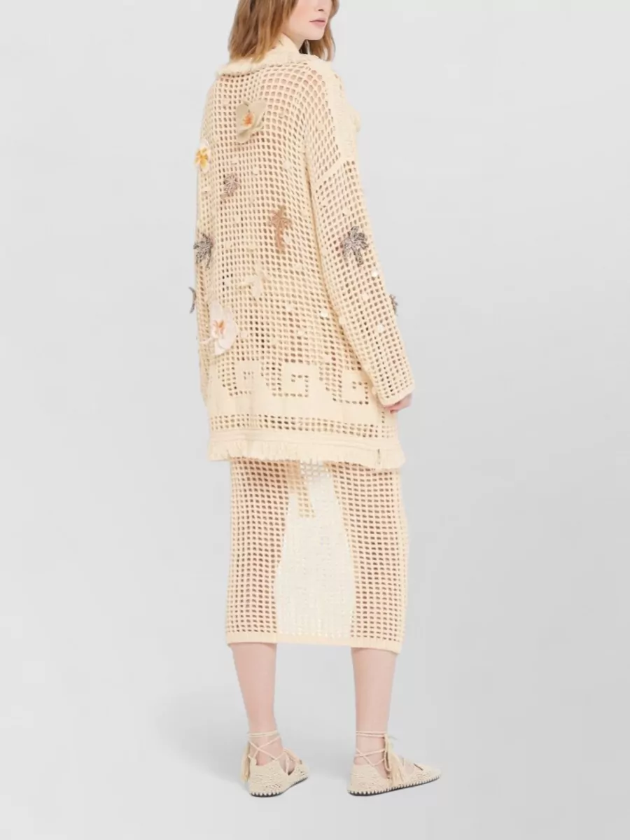 Alanui Waves Horizon Cotton Belted Knit Cardigan