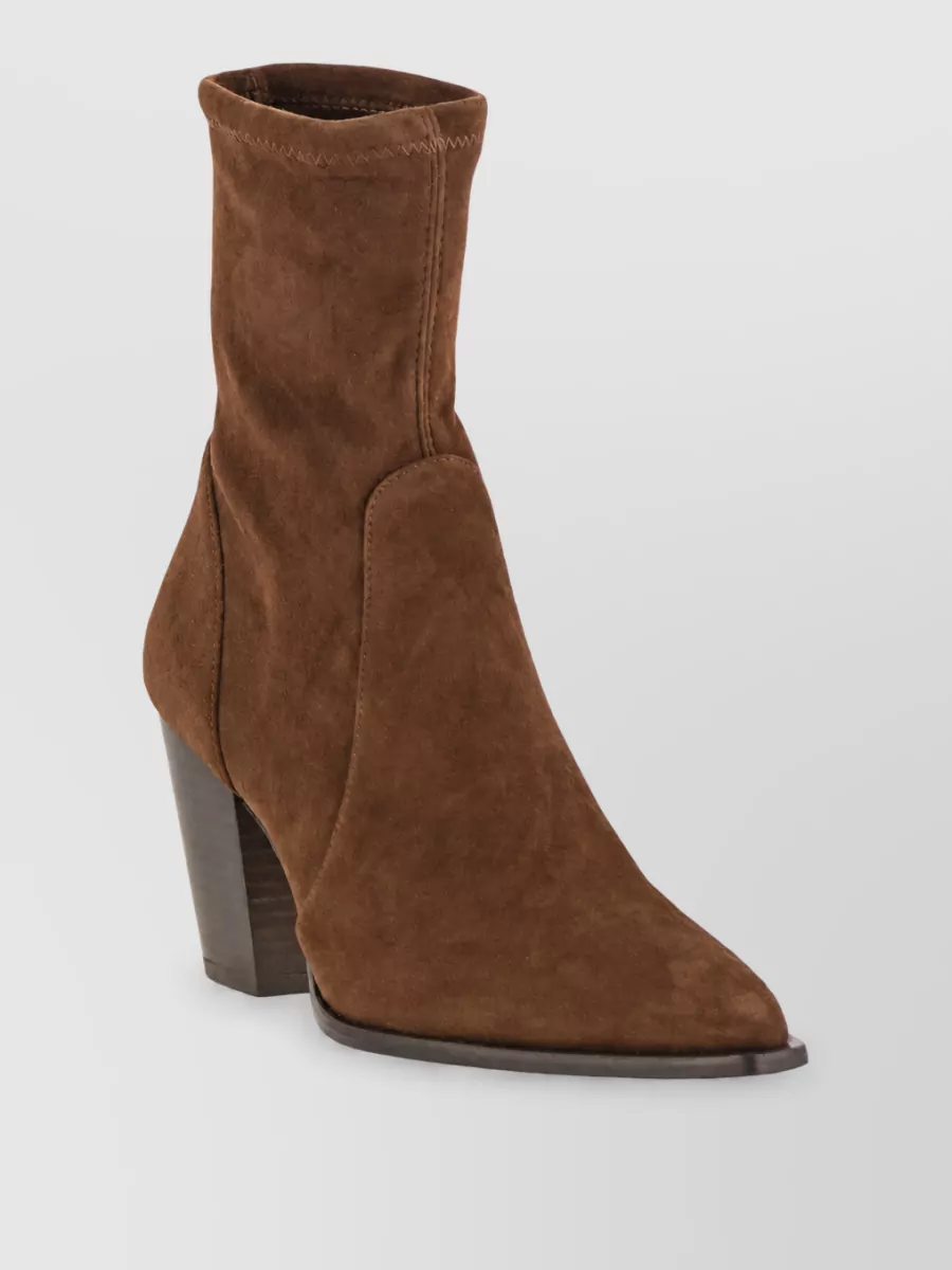 Stuart Weitzman Suede Leather Ankle Boots