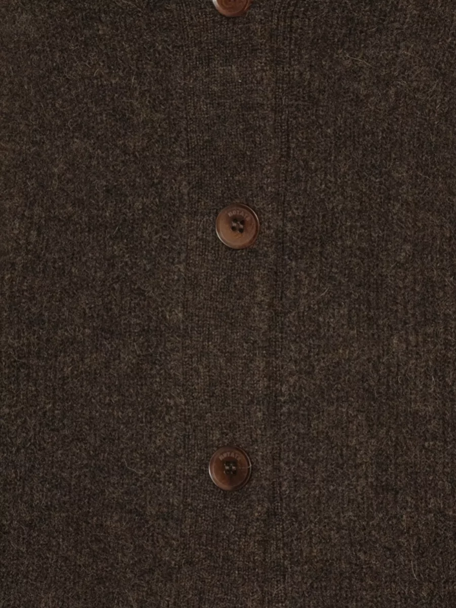 Rotate Alpaca-Blend Ribbed Peplum Cardigan