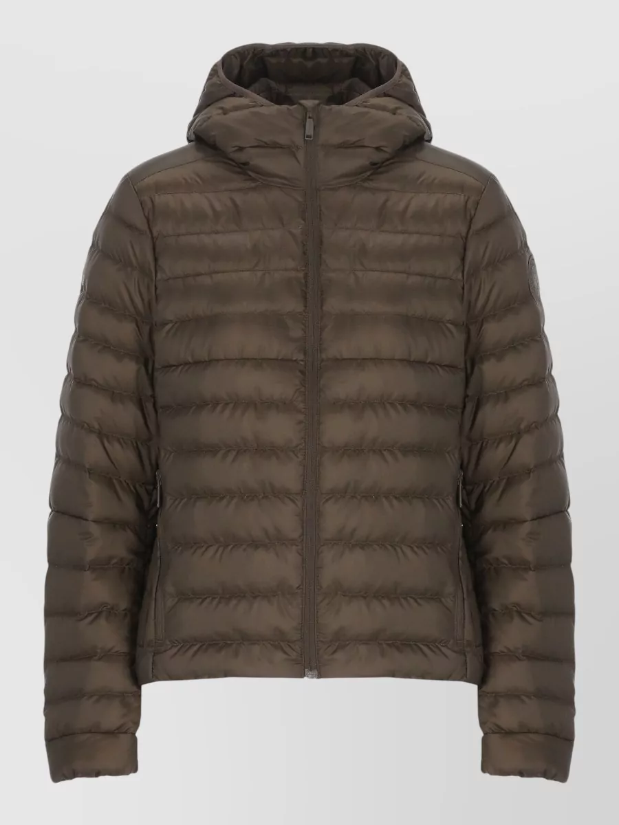 Canada Goose Quilted Down Jacket Hood High Neck In Metallic
