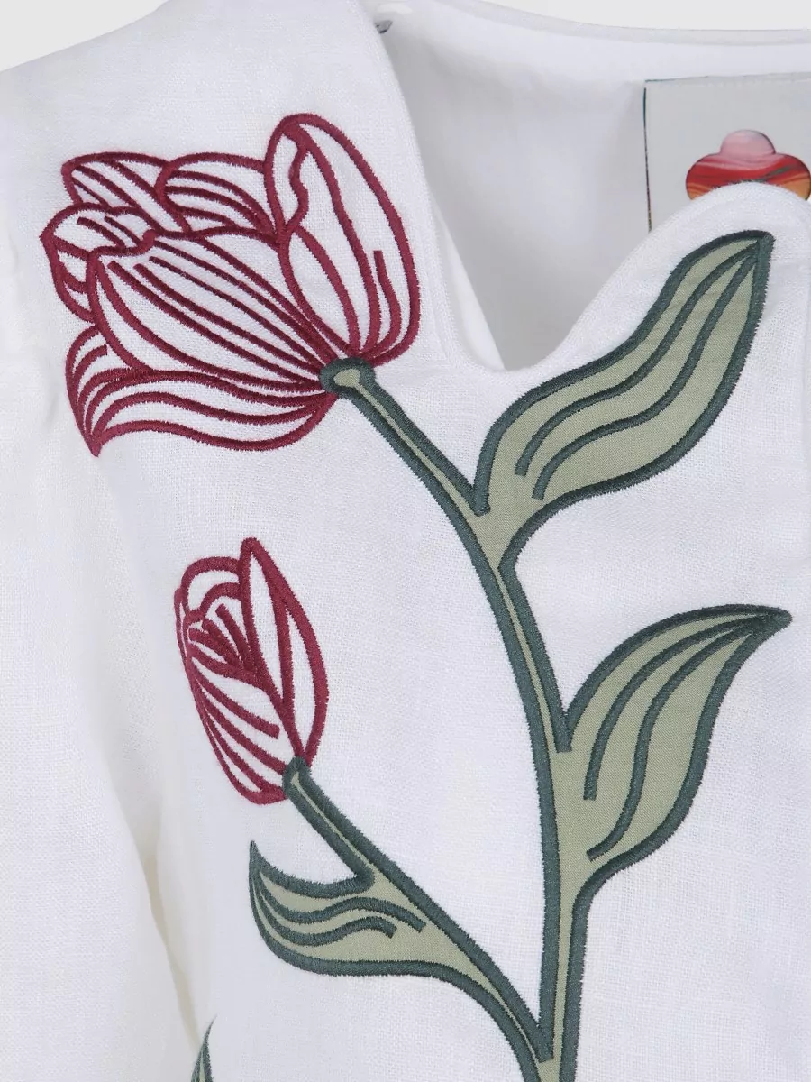Farm Rio Linen Short-Sleeve Cropped Jacket