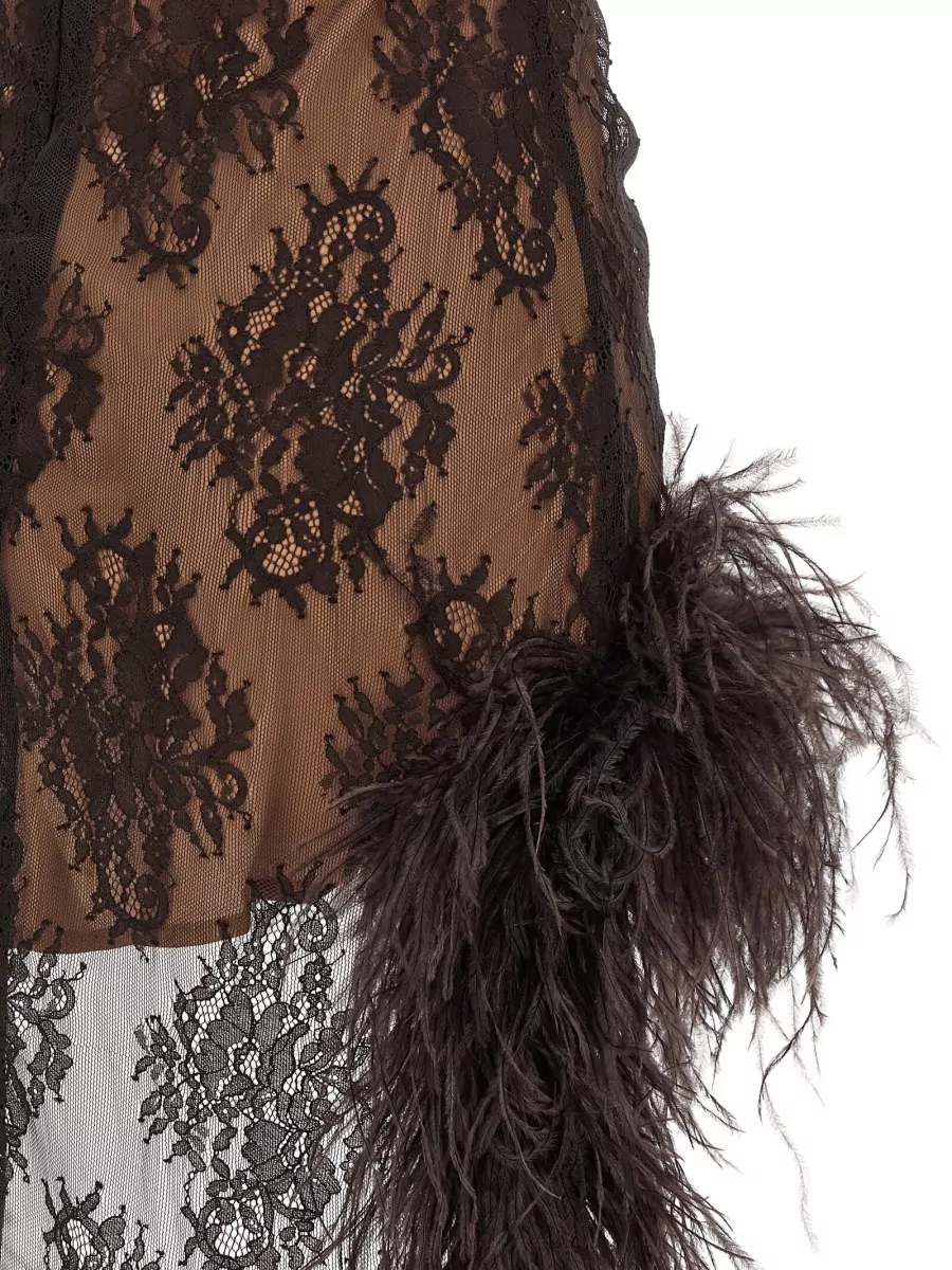 Giuseppe Di Morabito Sleeveless High-Neck Lace Maxi Dress
