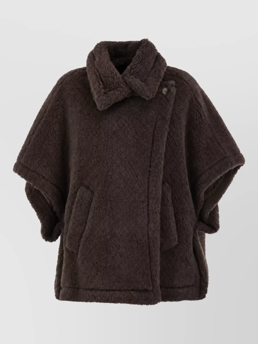 Max Mara silk alpaca virgin wool cape coat