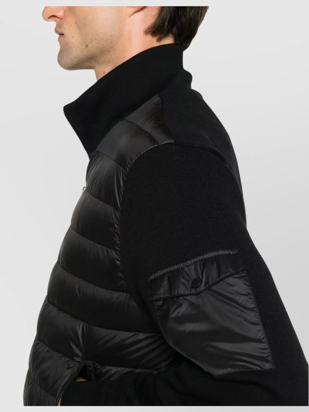 Paul & Shark Hybrid Ribbed High Collar Padded Sweater