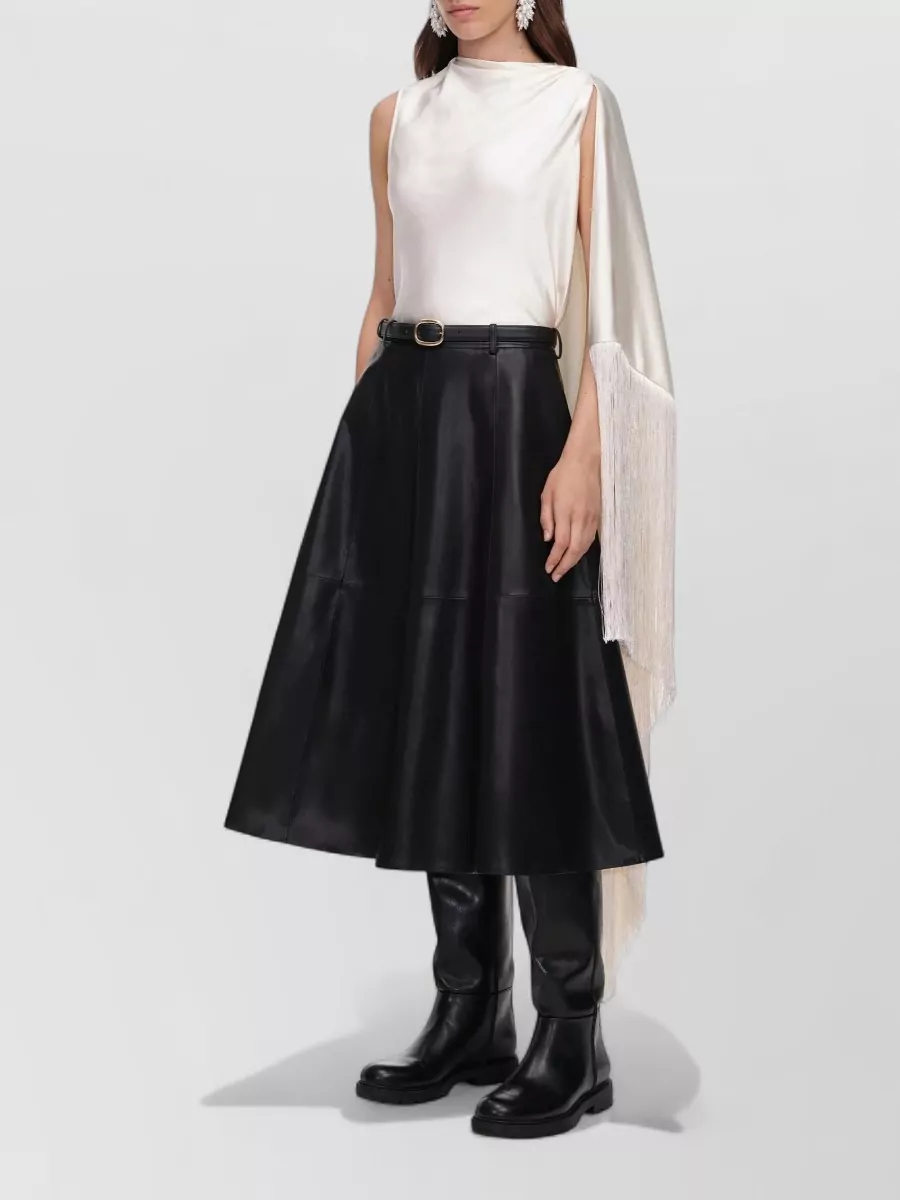 Self-Portrait asymmetric fringe mini skirt