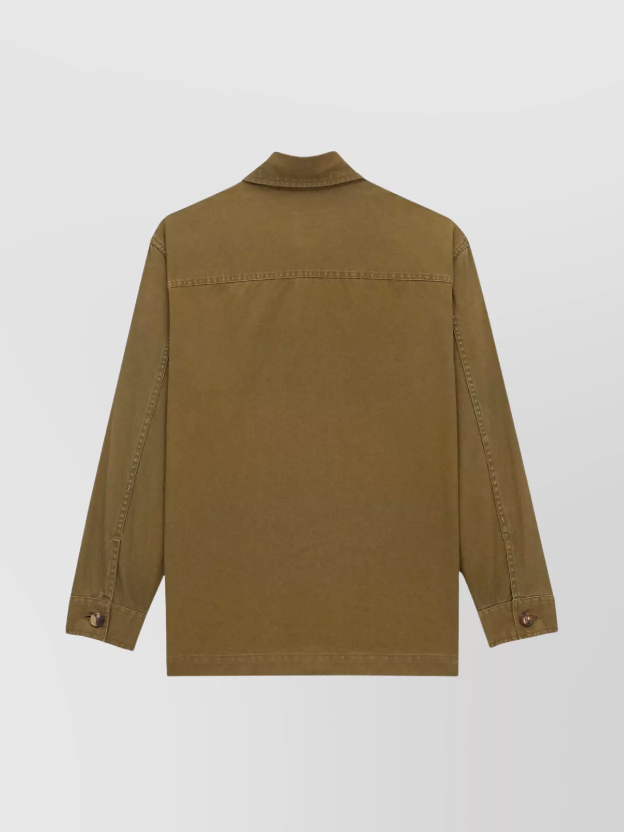 Saint Laurent Cassandre Overshirt In Cotton And Linen Gabardine Clothing In Brown